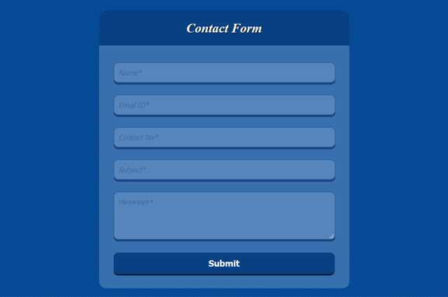 Fancy Contact Form Using Html And Css