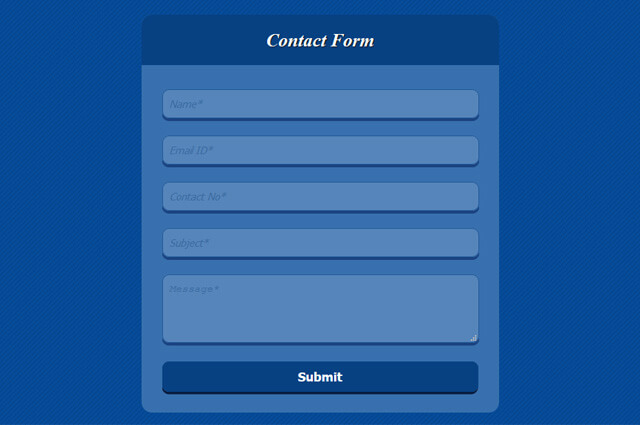 Fancy Contact Form Using Html And Css