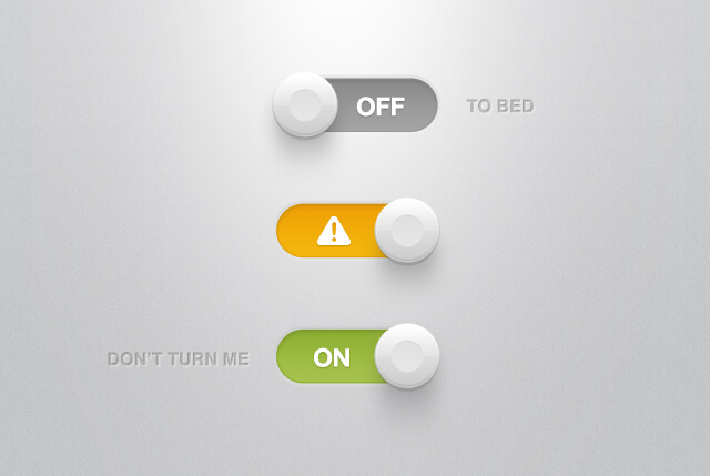 Material Design toggle switch button PSD