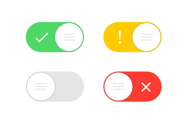 Flat Rounded Switch Buttons PSD