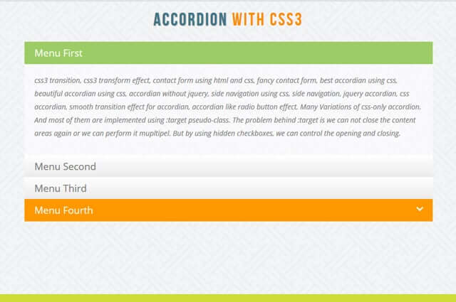 accordion without jquery Archives - Css3 Transition