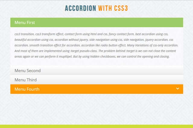 Accordion with CSS3