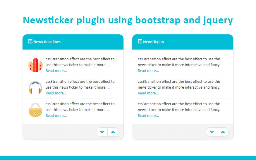 Newsticker plugin using bootstrap and jquery