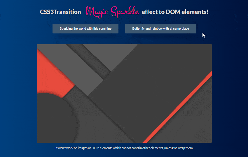 Magic Sparkle Effect using jQuery and Canvas effect - Css3 Transition