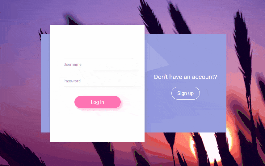 Toggle Animation In Between Login And Sign Up Form