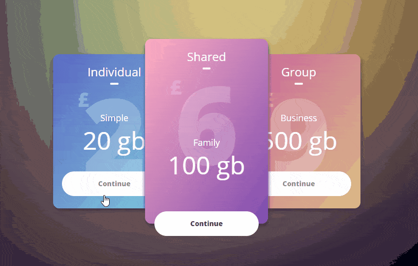 Beautiful Gradient Pricing Table