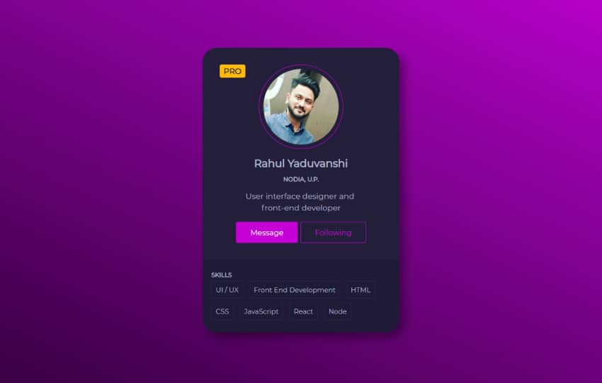 Profile Card Design