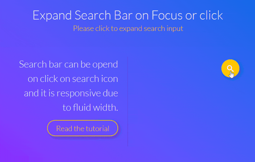 Expand Search box on Click Animation - Css3 Transition Expand Search box on Click Animation - Css3 Transition